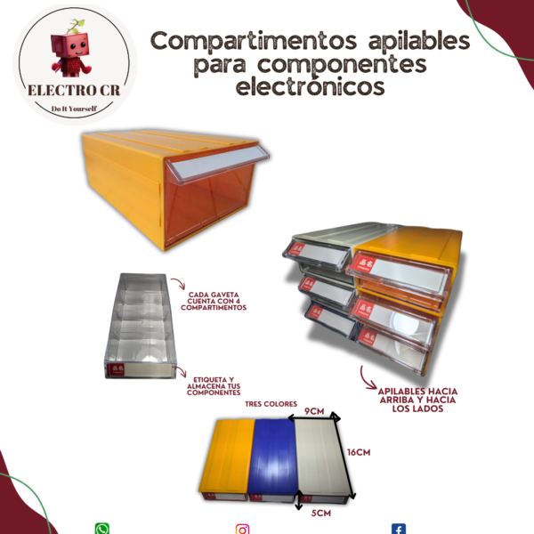 Gavetas modulares para componentes electrónicos