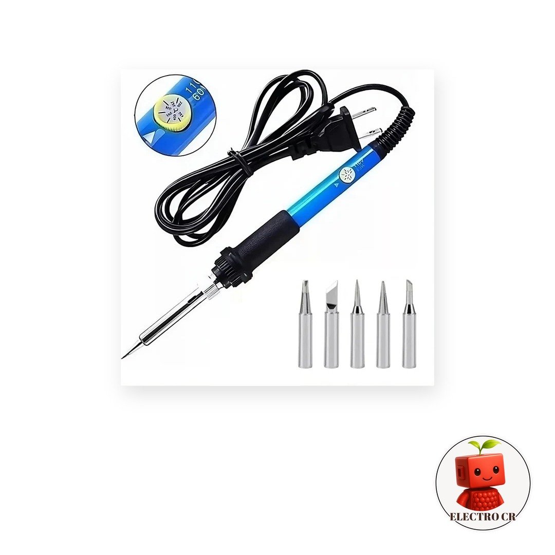 Cautín Regulable 60W 110V con Puntas Intercambiables