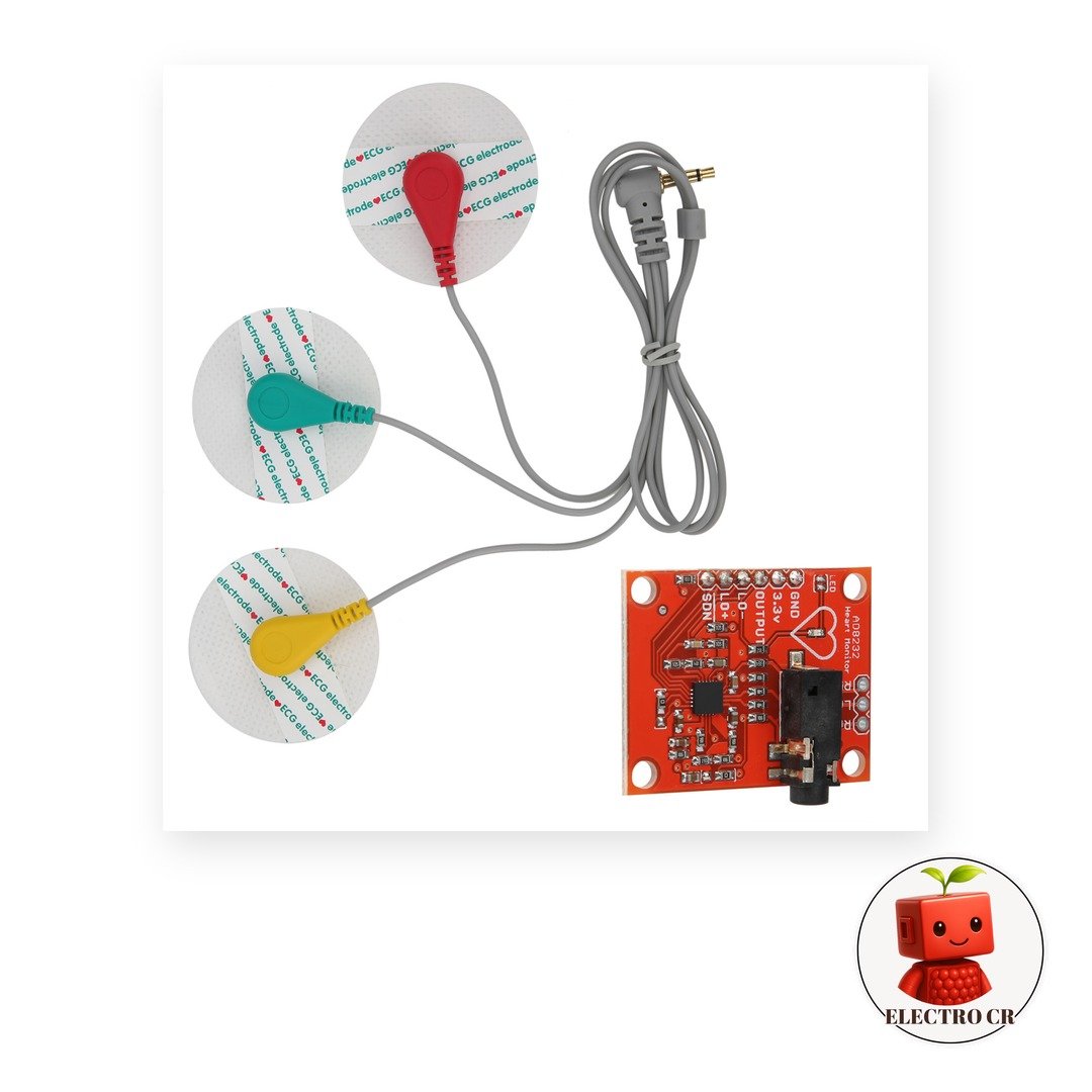 Sensor ECG AD8232 Monitor Cardíaco con Electrodos