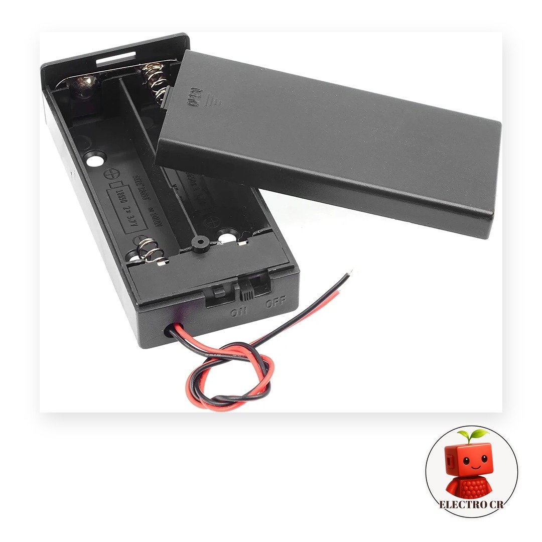 Portabaterías (Holder) para 2 Baterías 18650 sin Jack