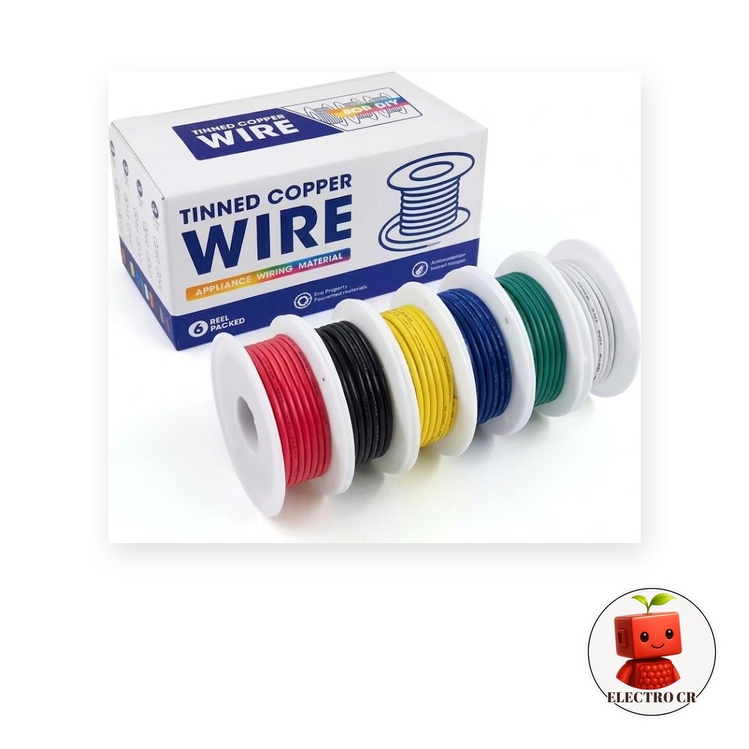 Caja de Cables 22AWG 6 Colores (Rojo, Negro, Amarillo, Azul, Verde, Blanco)