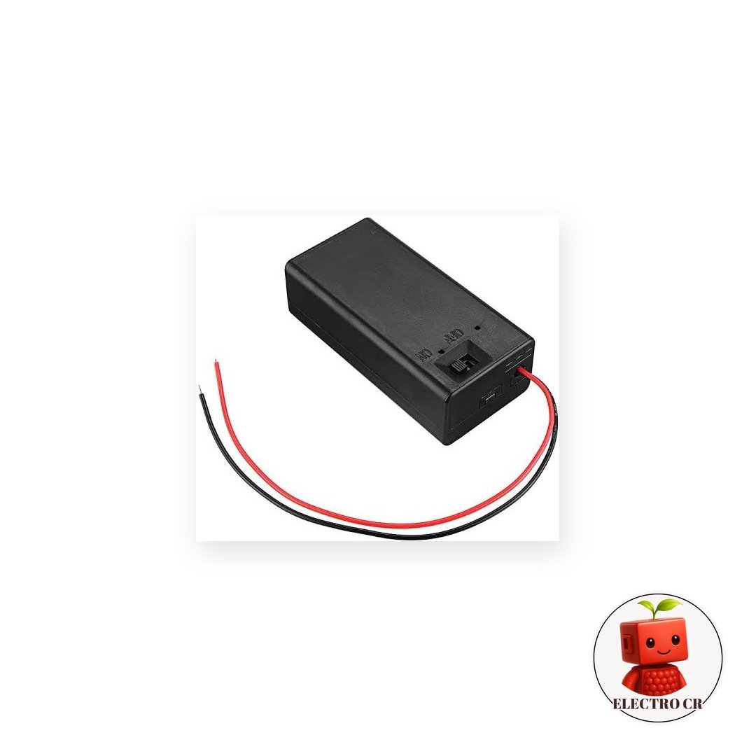 Portapilas (Holder) para Batería 9V con Switch y Cables