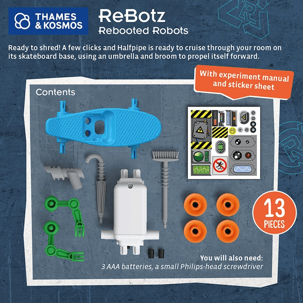 Robot Patinador Armable ReBotz Halfpipe 13 Piezas | Thames & Kosmos - Imagen 2