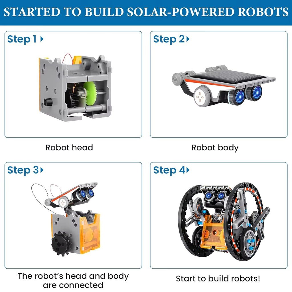 Robot Solar Armable 12 en 1 Kit STEM 190 Piezas | Sillbird - Imagen 5