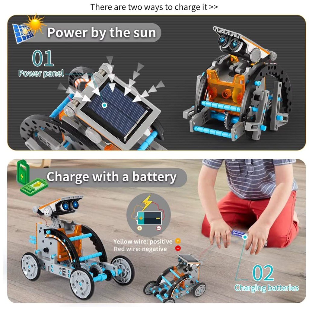 Robot Solar Armable 12 en 1 Kit STEM 190 Piezas | Sillbird - Imagen 6