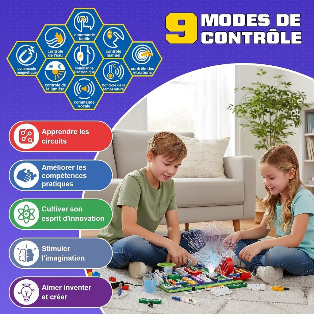Kit de Circuitos Electrónicos STEAM 300 Piezas para Niños - Imagen 3