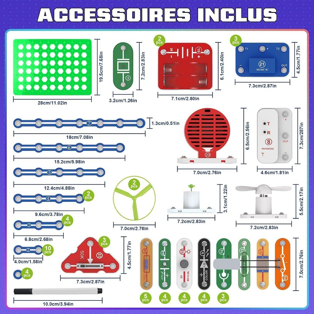 Kit de Circuitos Electrónicos STEAM 300 Piezas para Niños - Imagen 5
