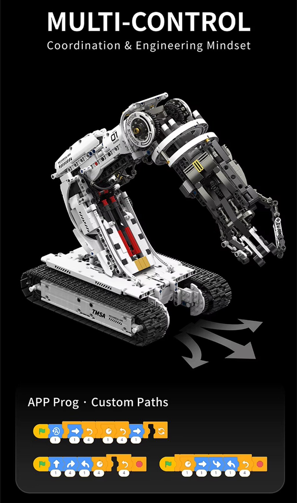 Brazo Robótico con Ruedas de Bloques 1512 Piezas con Control Remoto - Imagen 2
