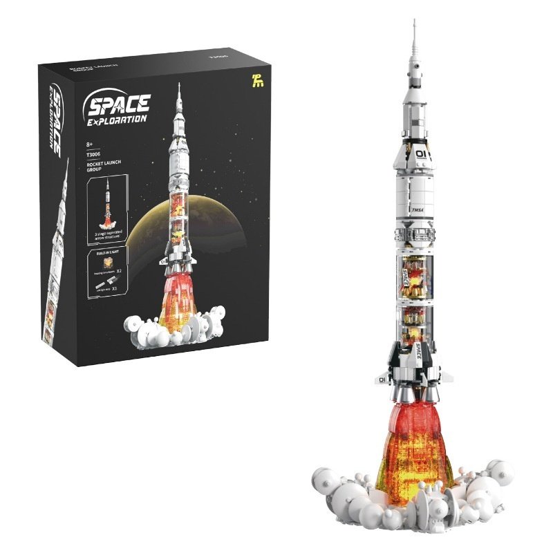 Cohete Espacial Armable con Luces LED Escala 135 66cm - Imagen 2