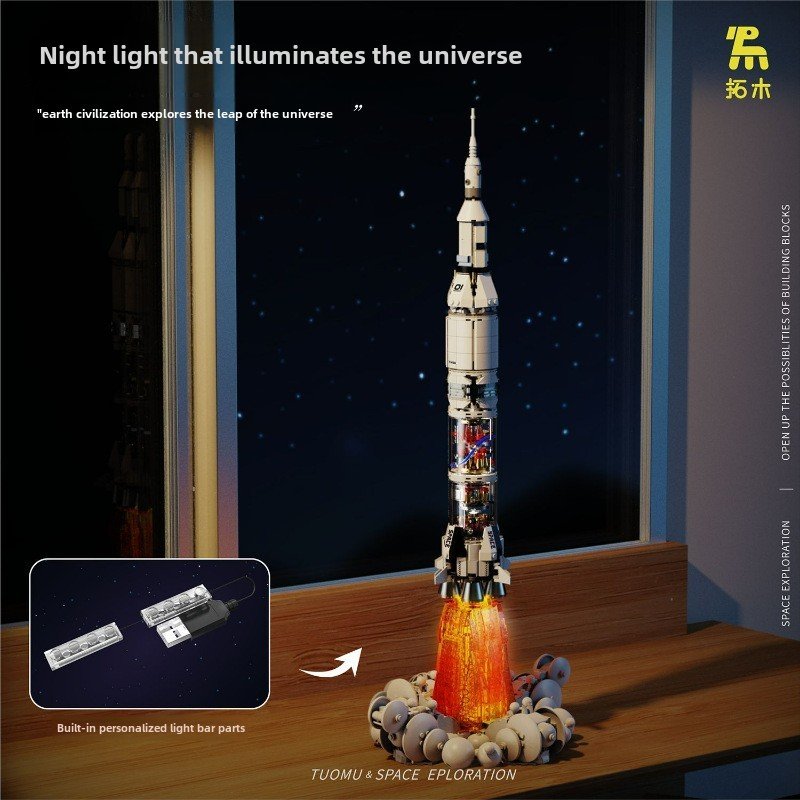 Cohete Espacial Armable con Luces LED Escala 135 66cm - Imagen 3