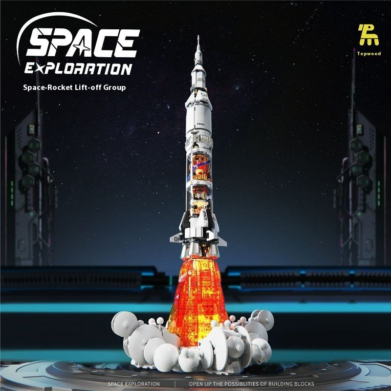 Cohete Espacial Armable con Luces LED Escala 135 66cm